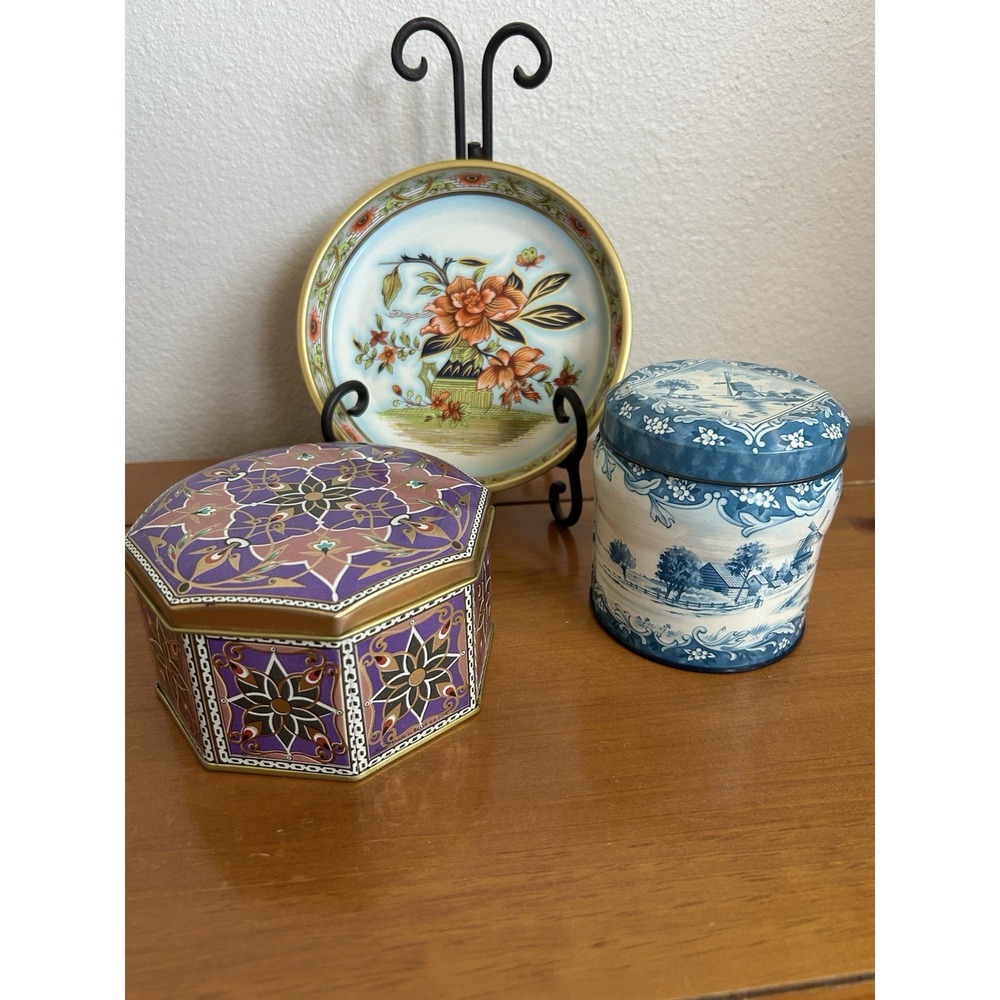 Lot 3 VtG Tins 2 Daher Made In England, 1 Meister Made in Brazil Collectible‎